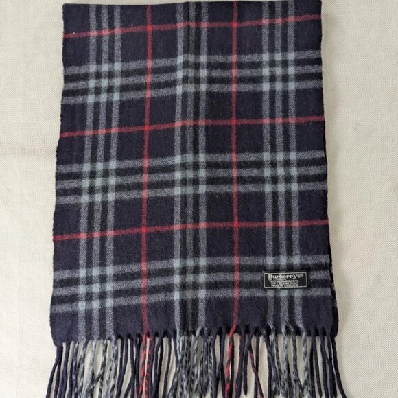 Authentic Burberry Lambswool Check Scarf Blue – Unisex – Pre-Loved – Great Gift - Picture 5 of 9